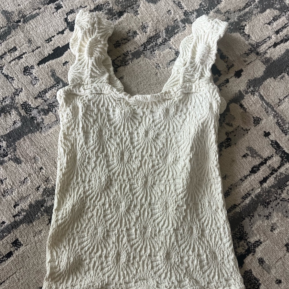 Women's Cream Textured Tank Top